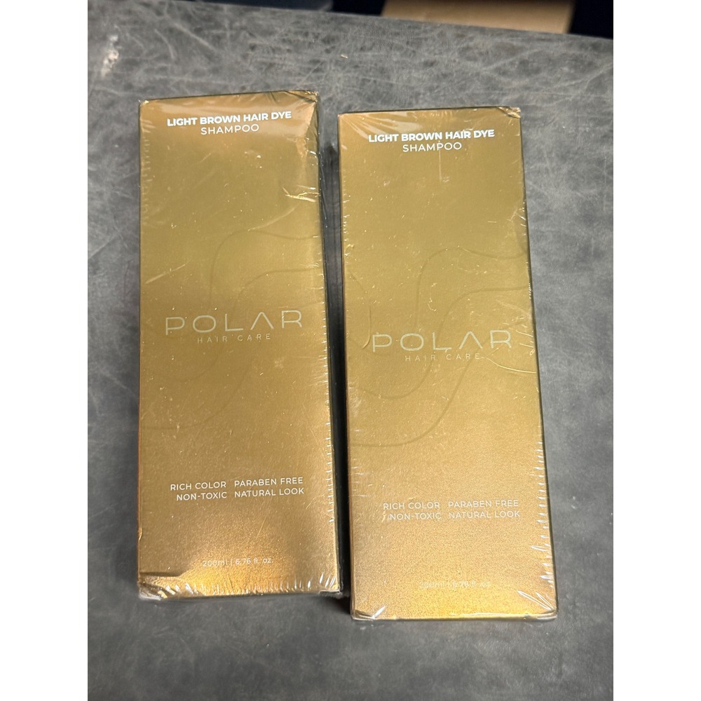 2 Pack Polar Hair Care Light Brown Hair Dye Shampoo 200ml Paraben Free Non-Toxic